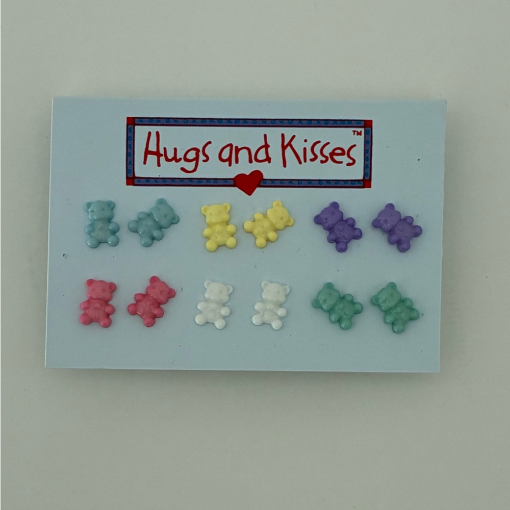 Vintage 80s Teddy Bear Stud Earrings